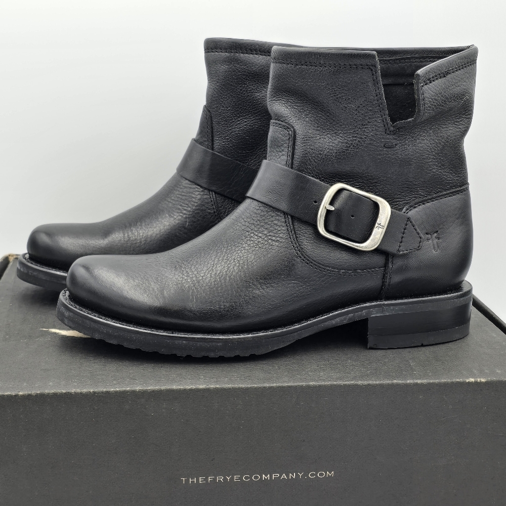 NIB Frye Veronica Flex Botties, Leather Moto Anlke Boots, Black, Women's 6 - Picture 5 of 16